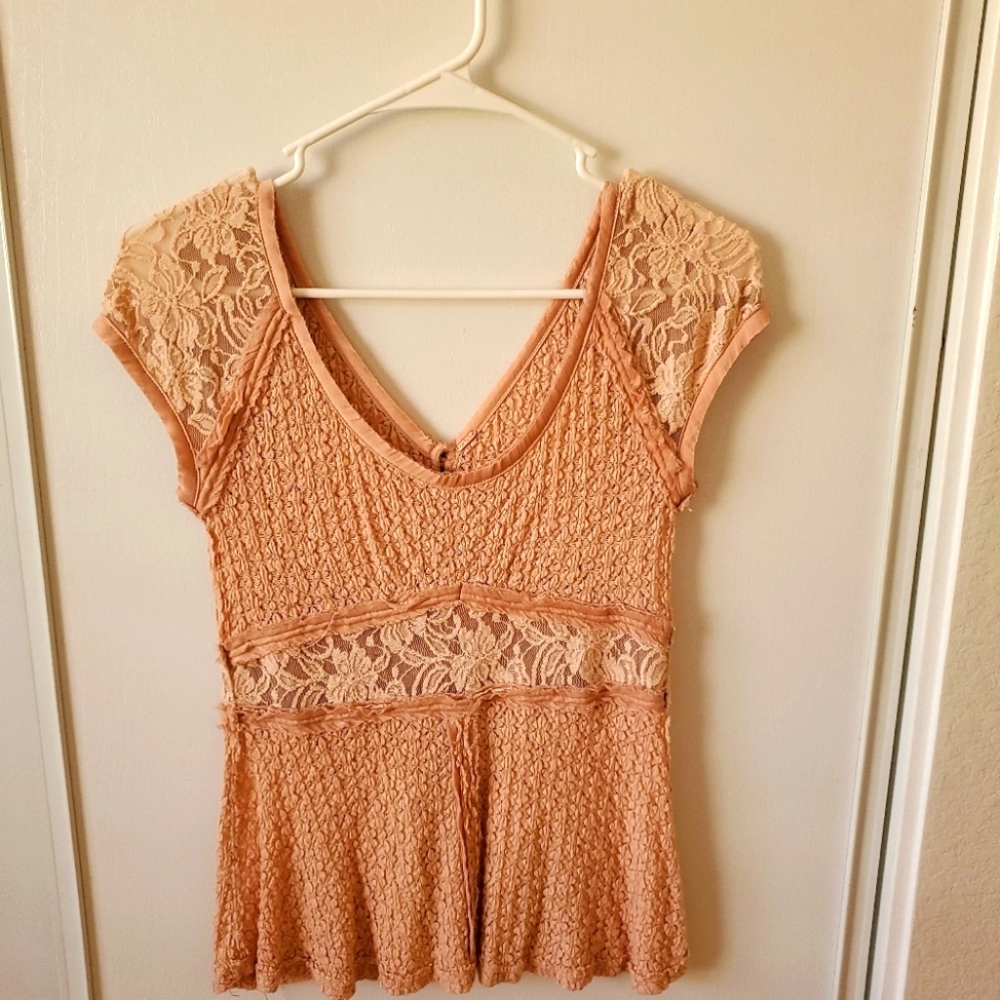 Pink shirt/top for women with buttons, size small